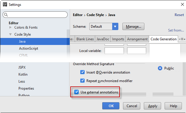 enable external annotations
