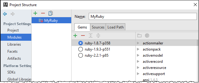 ij assigning ruby sdk for a project