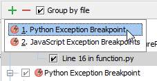 py create exception breakpoint