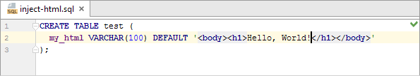 sql injected html added