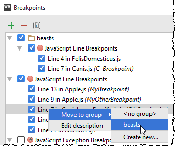 ws move breakpoint to existing group
