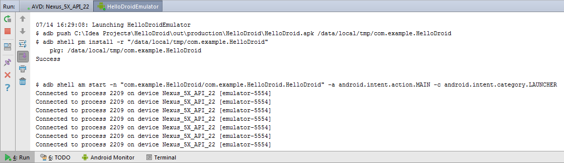 Android upload APK to emulator