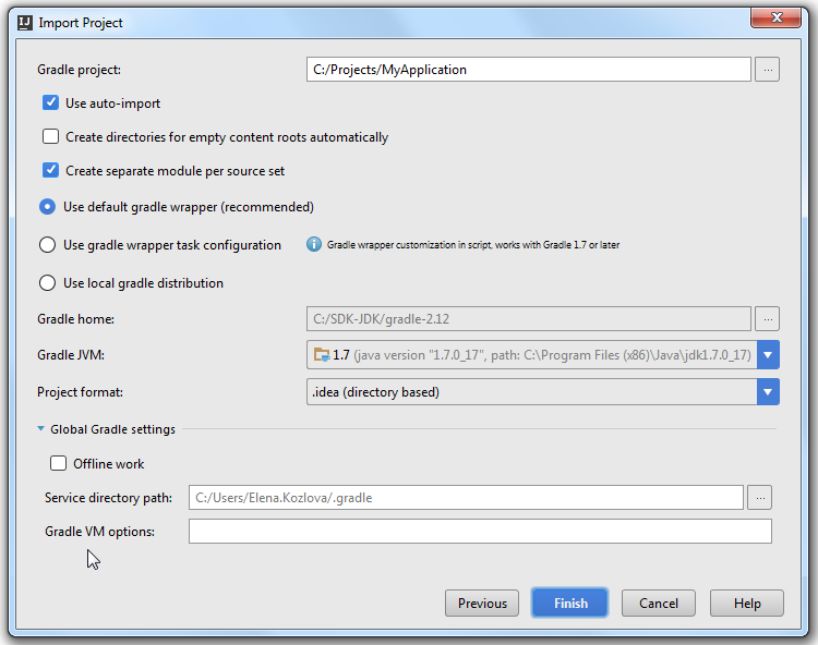 Import Android Gradle Project step3