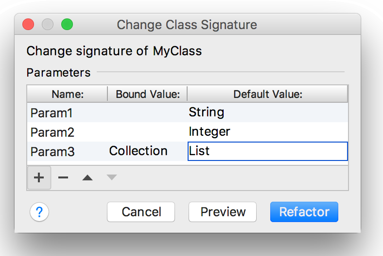 change class signature