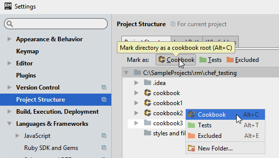 chef mark directory as project structure