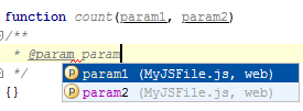 code completion param