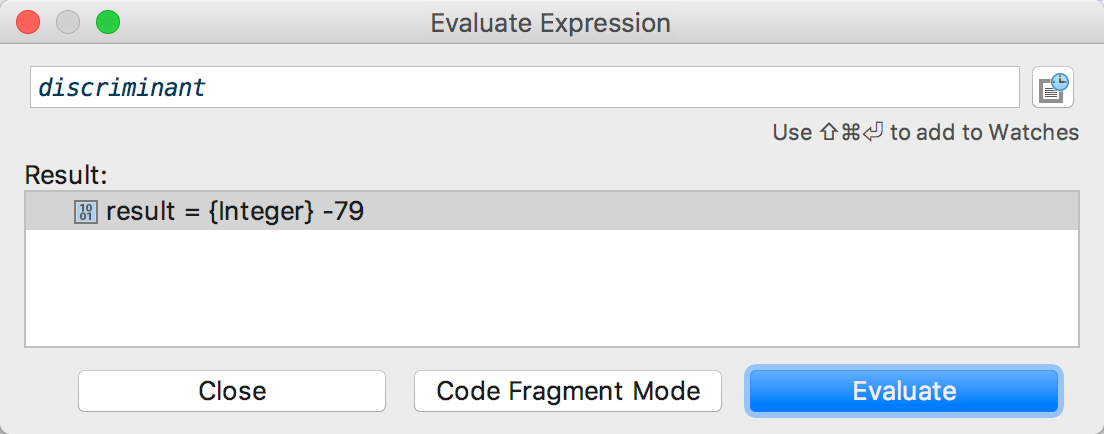 rm debugging1 evaluate expression action