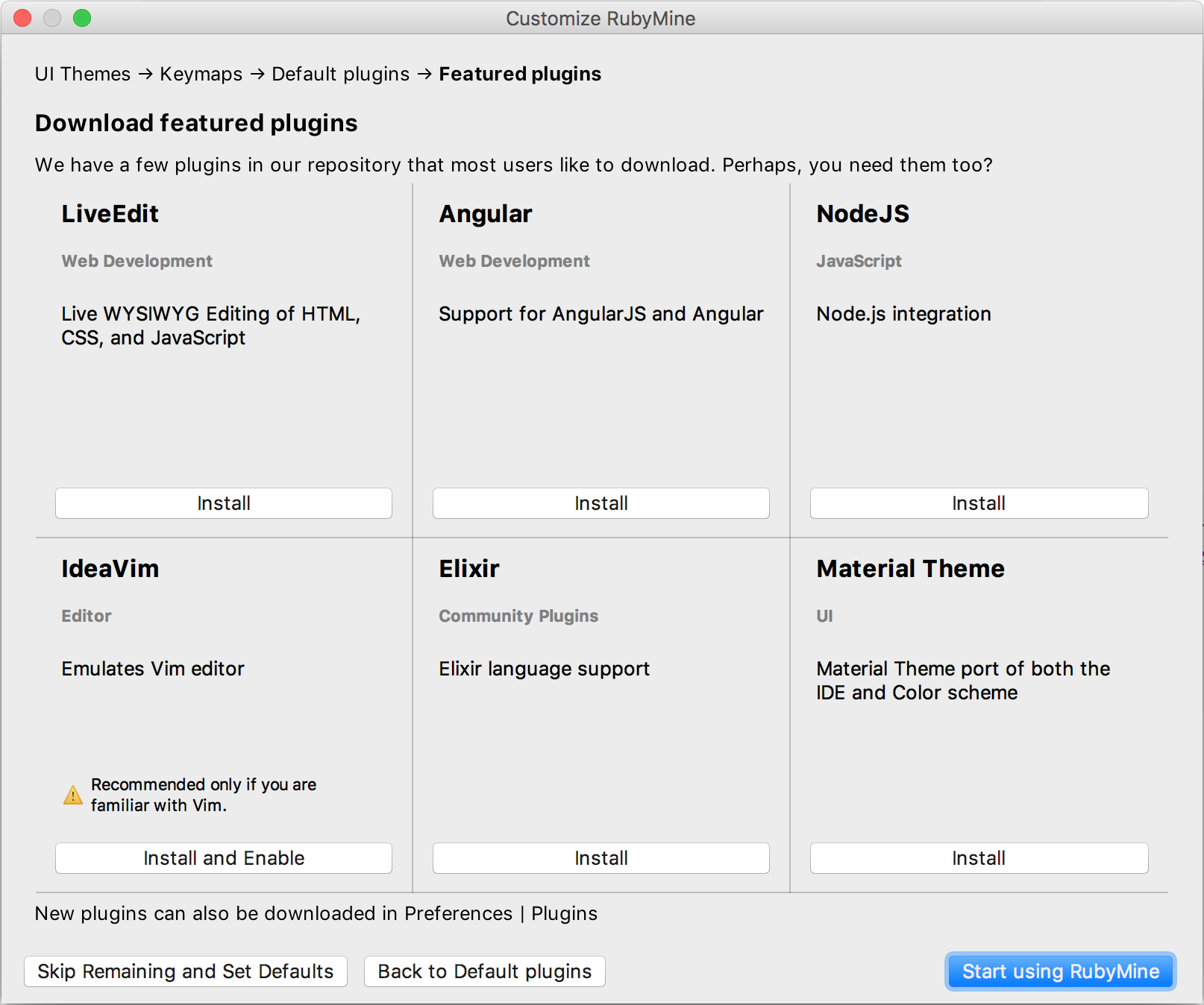 rm installation customizeplugins