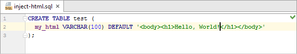 sql html uninjected