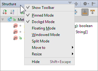 tool windows title bar