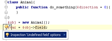 undefined field