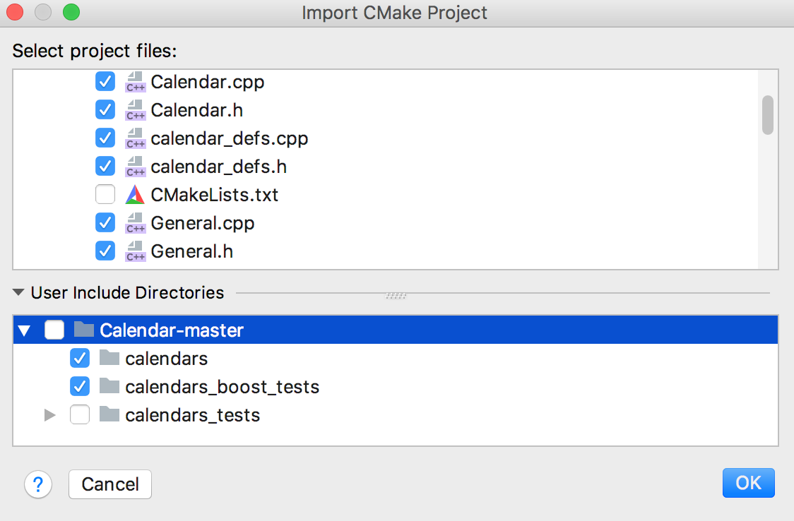 Import CMake project