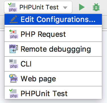 php storm select run configuration