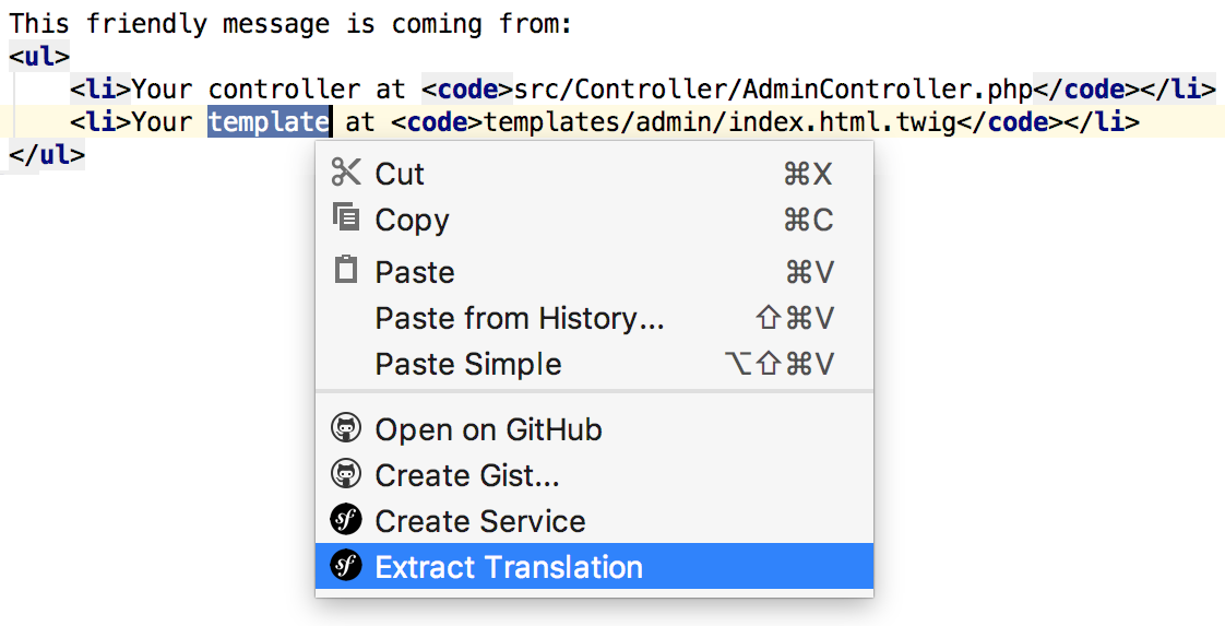 ps symfony extract translation context menu