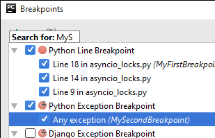 py breakpoint search