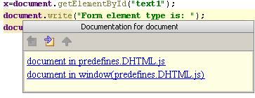 web ide quick documentation lookup