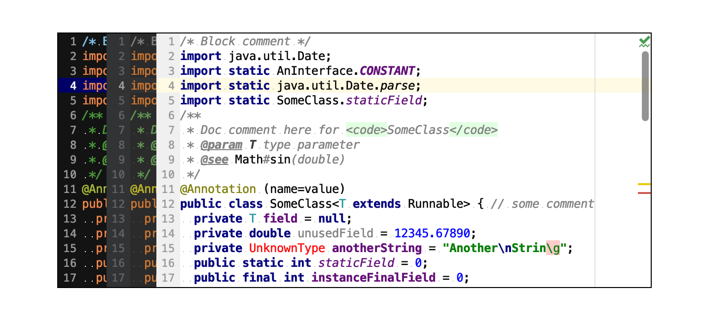 Default color schemes for Java