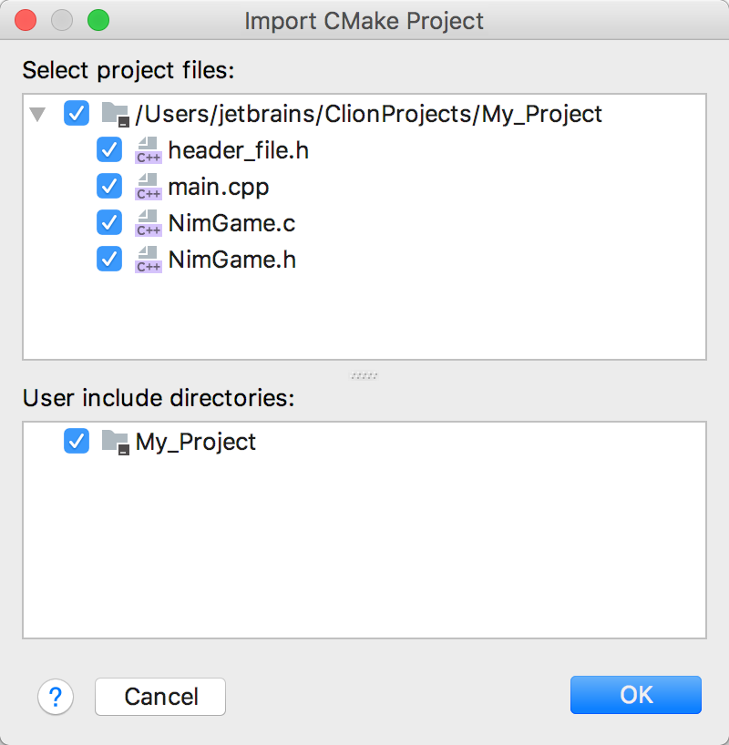 cl importCMakeProject