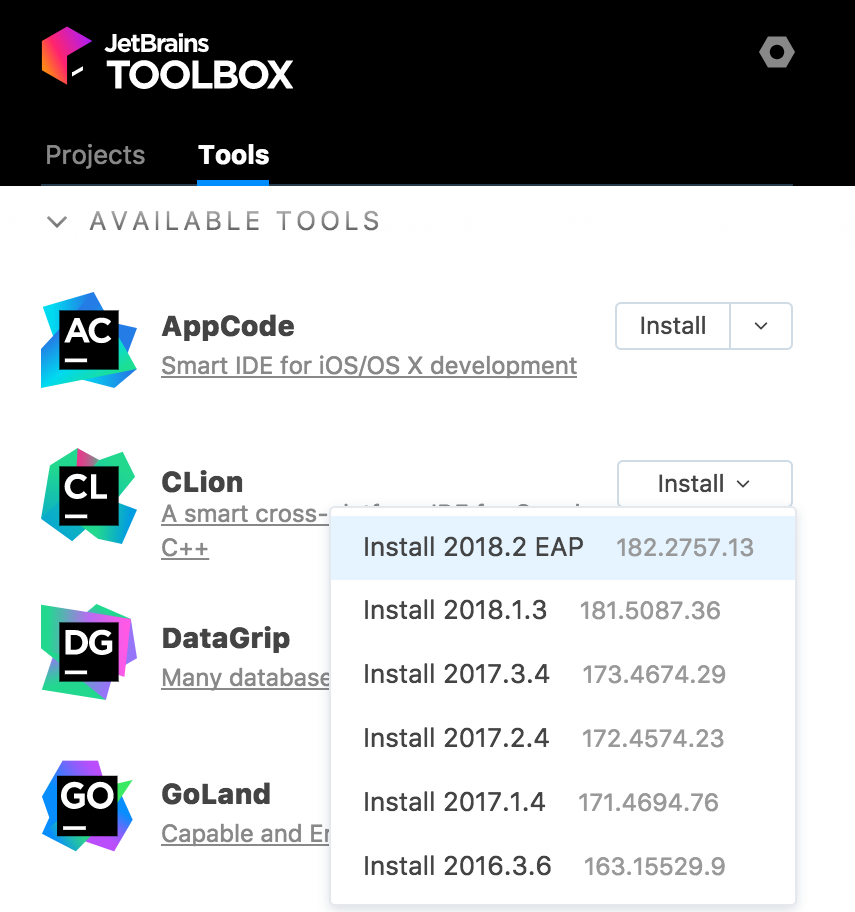 CLion in the Toolbox app
