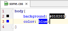 Showing CSS color preview in the background