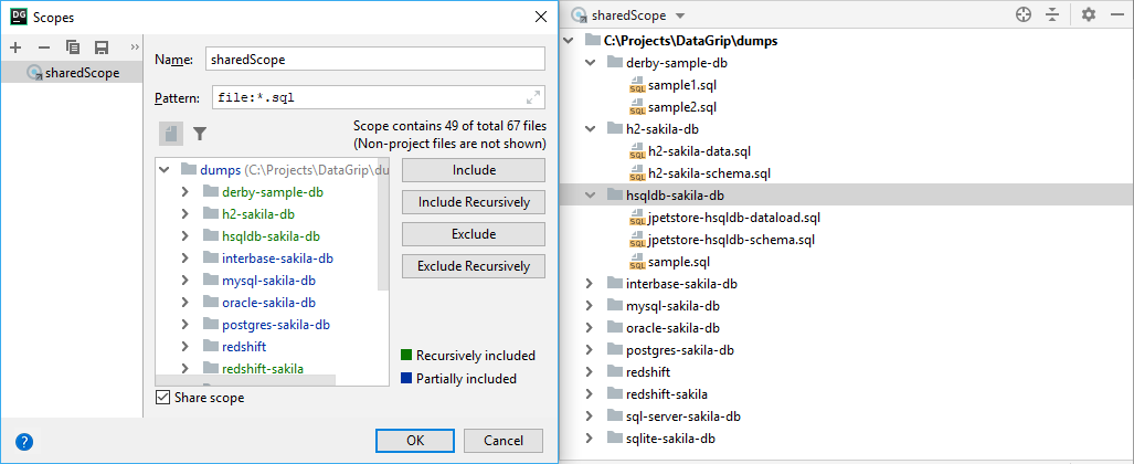 db add scope for file extension