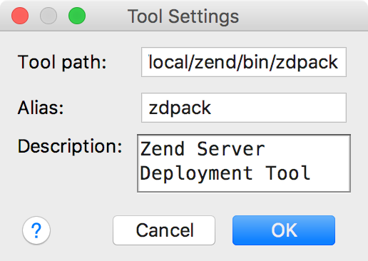 ps zend custom tool settings