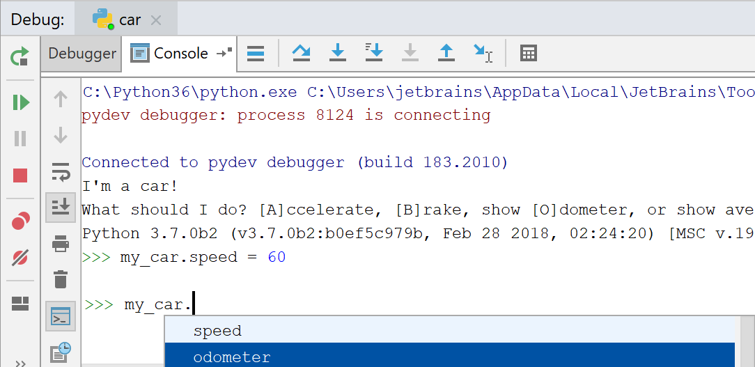 changing variables during debugging in the Python console