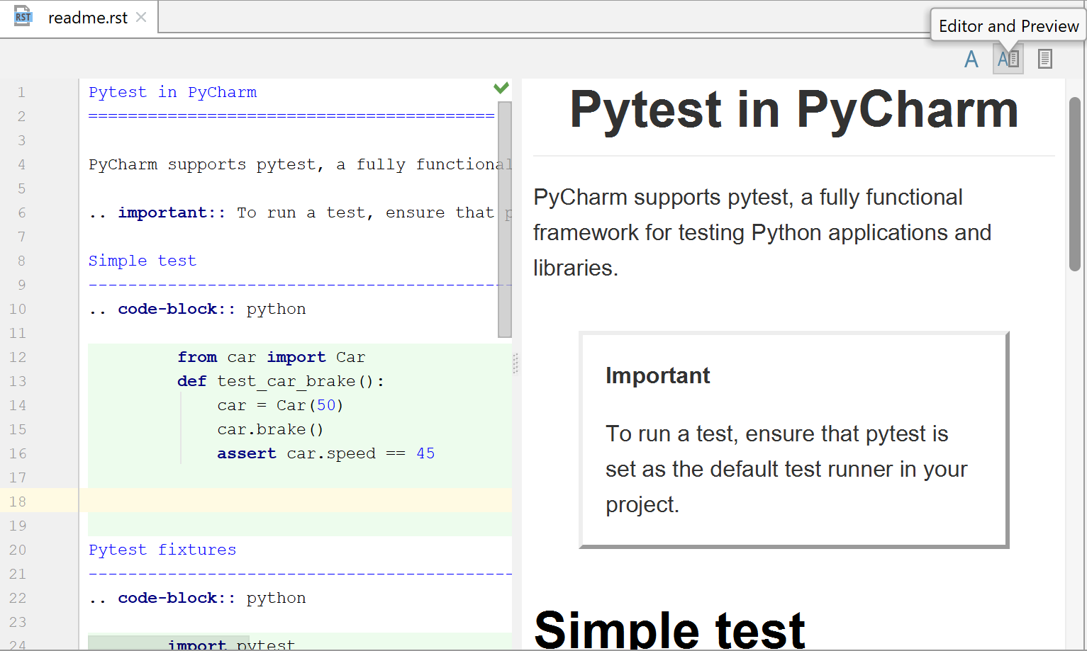 Import pytest позволяет. Pytest шпаргалка. Docstring Python примеры. RESTRUCTUREDTEXT Формат. PYCHARM docstring цвет.