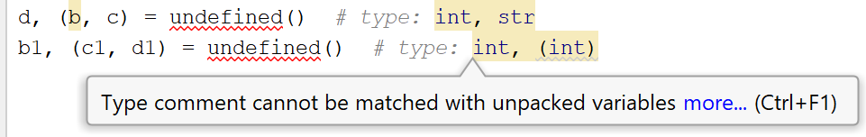 incorrect type for unpacked variables
