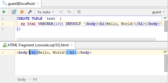 sql injected html editor
