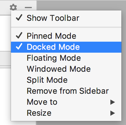 tool window viewing modes old tool window viewing modes old