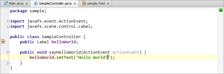 Adding the 'Hello World!' text