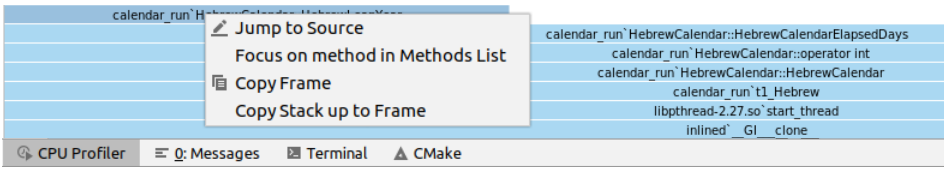 context menu for tab elements