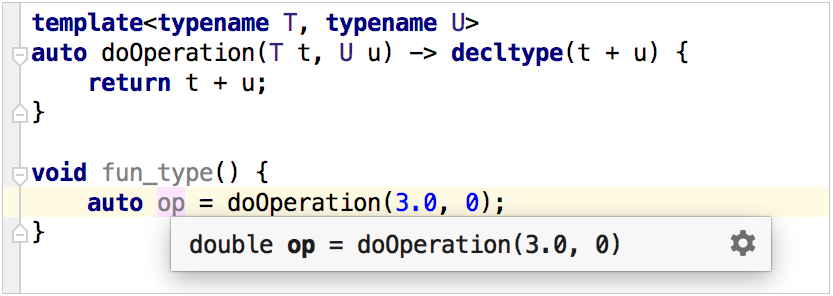 c++ inferred type in quick documentation popup