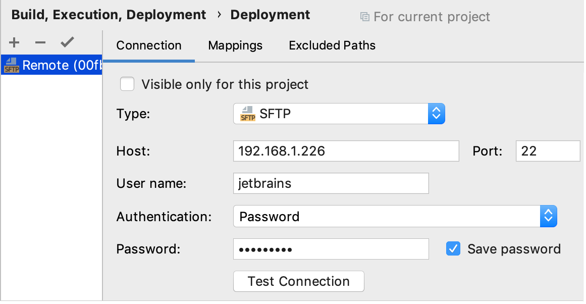 deployment configuration for remote host access