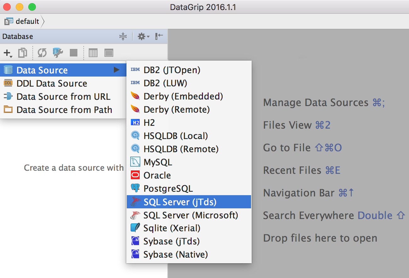 Configure SQL Server in DataGrip
