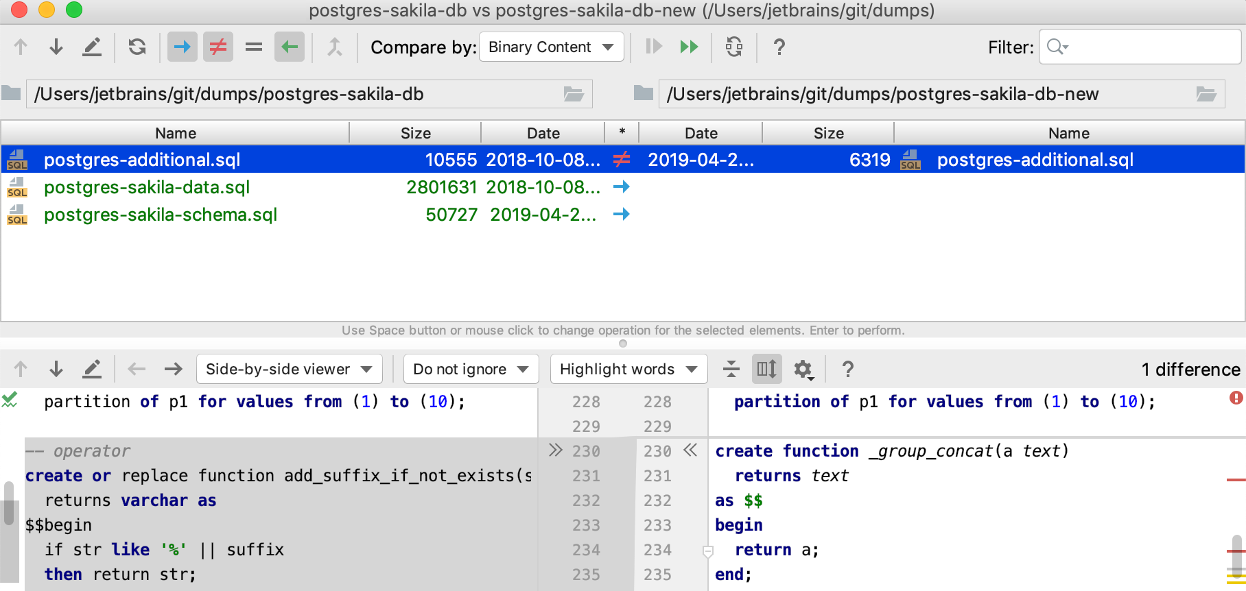 Compare folders