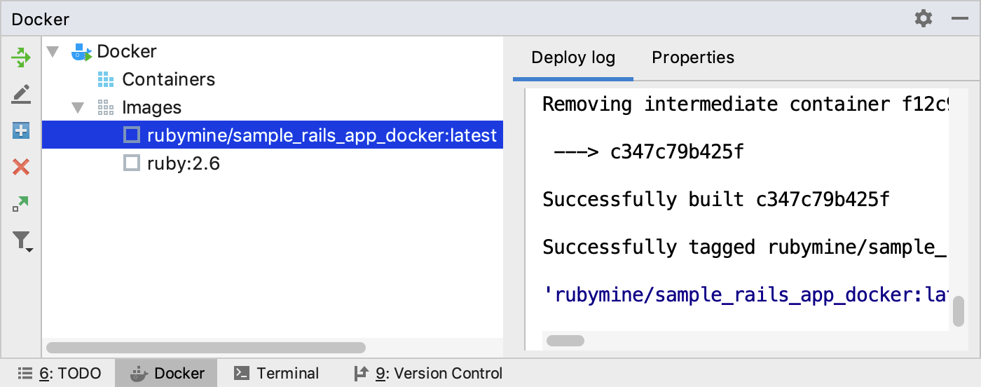 Docker tool window