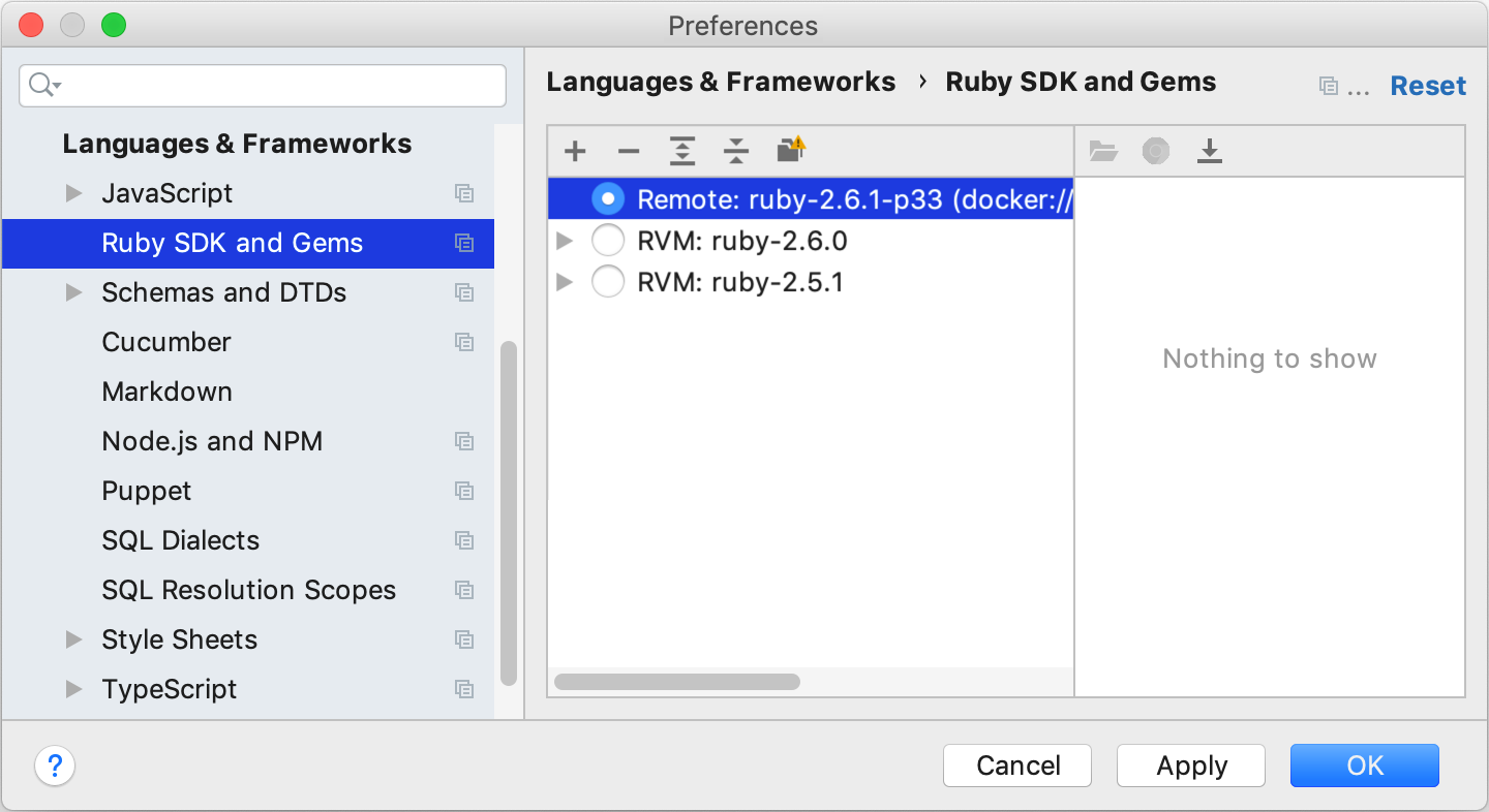 Ruby SDK and Gems: Docker