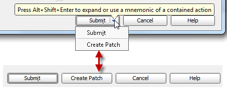 Comparing a dialog with merged buttons with a regular dialog