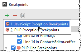ps create exception breakpoint