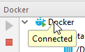 The Docker tool window, connected to Docker