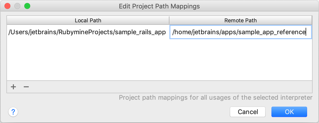 rm remote attach path mappings