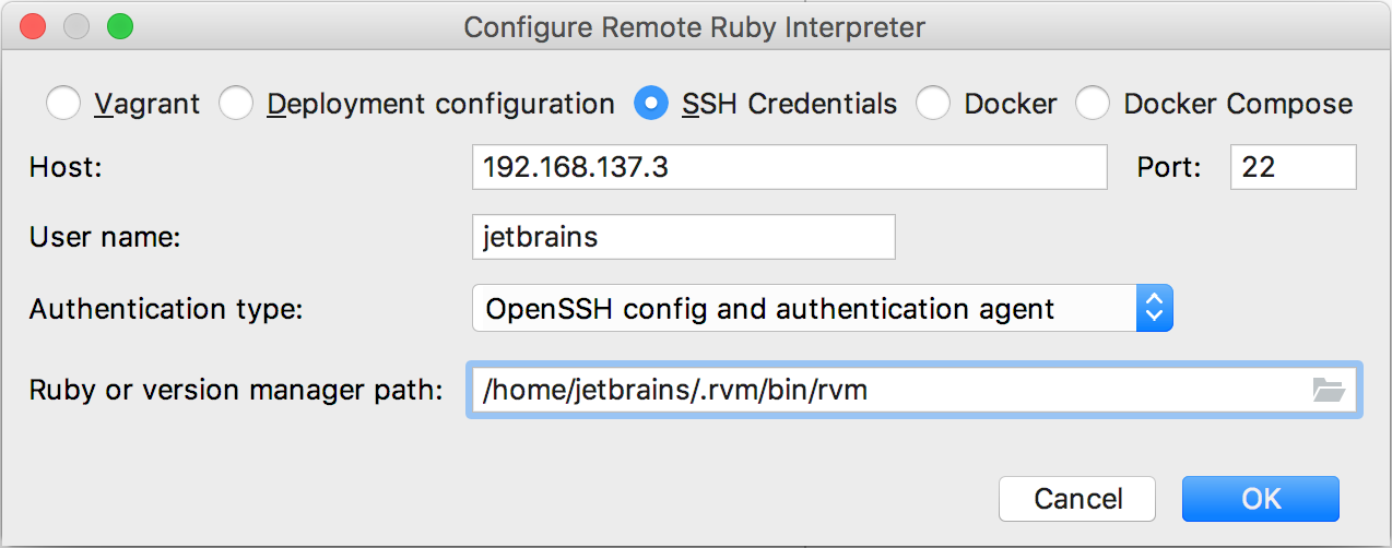 rm remote attach ssh credentials agent
