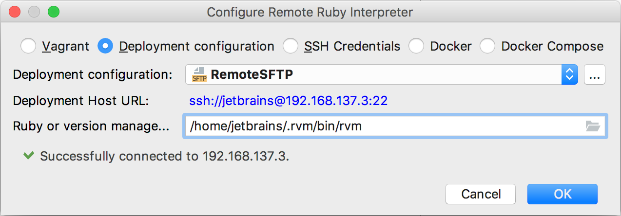 rm remote sdk deployment config