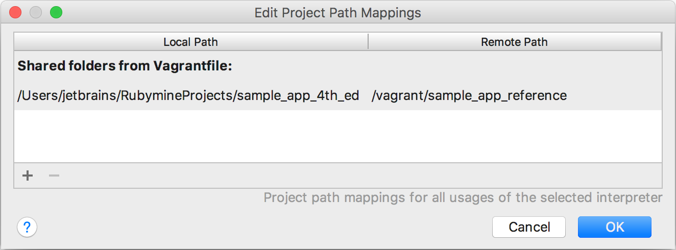 rm remote sdk vagrant mappings