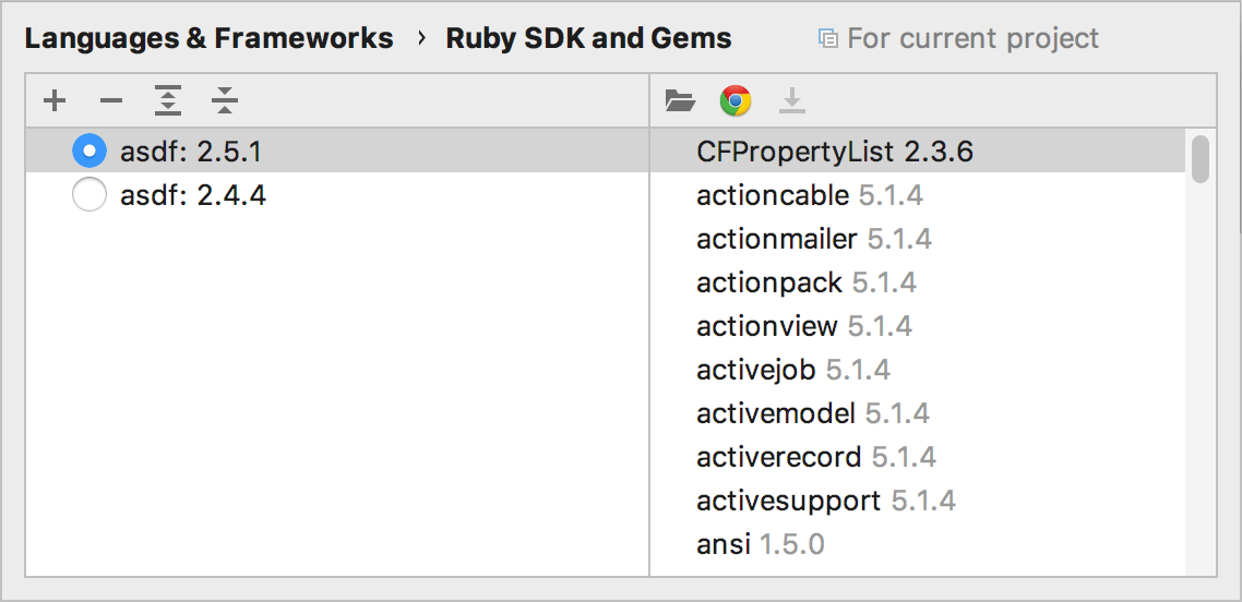 Ruby SDK and Gems page for asdf