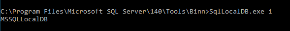 Run the SqllocalDB.exe i command 