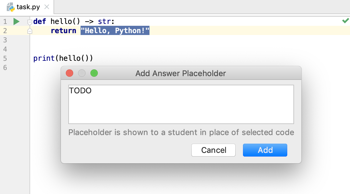 edu framework lesson add placeholder python