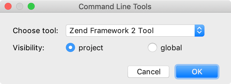 the Command Line Tools dialog